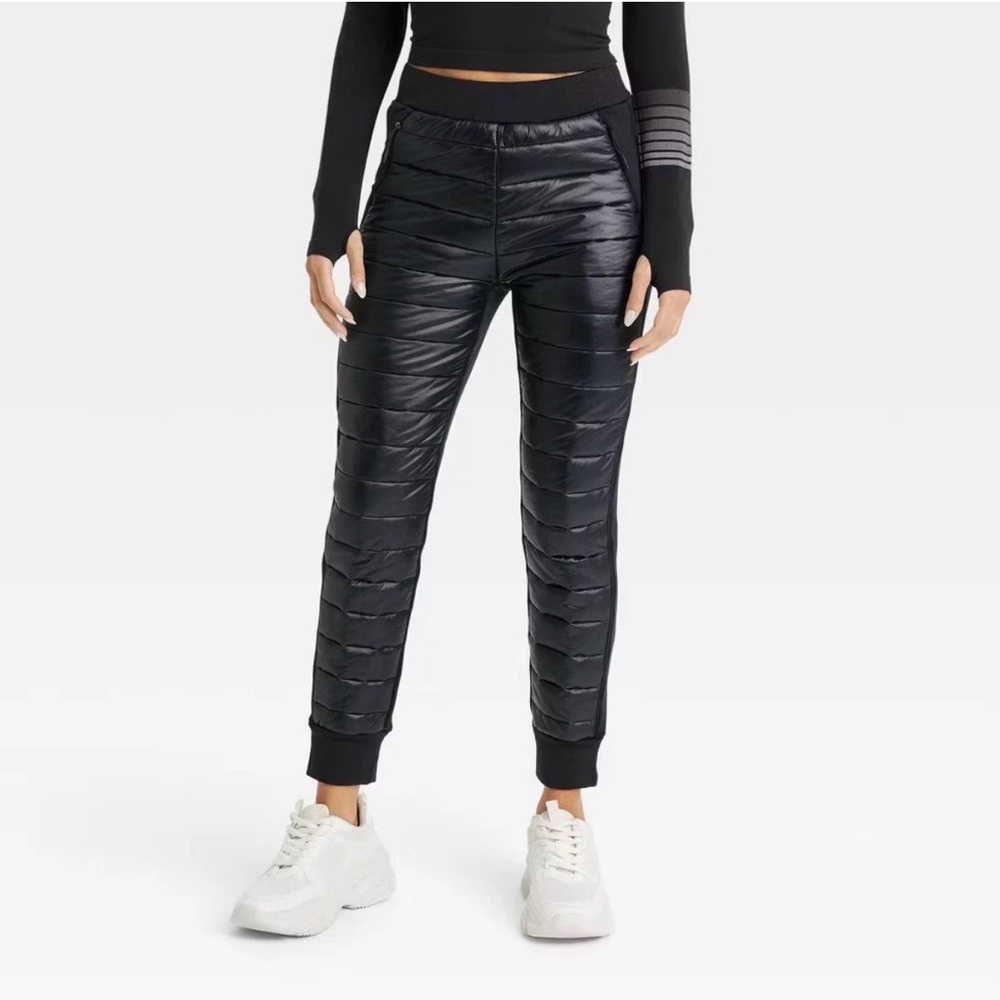 JoyLab Black Quilted Puffer Joggers
